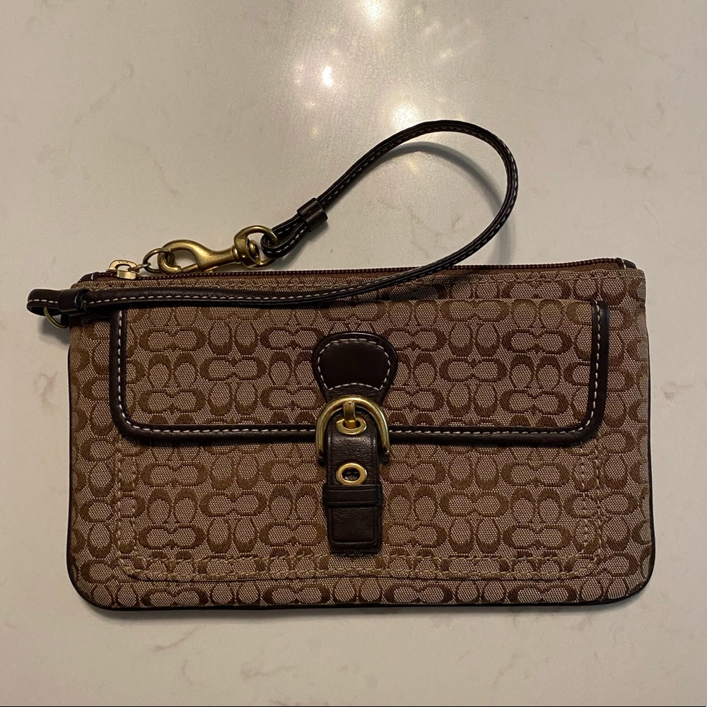Coach monogram wristlet